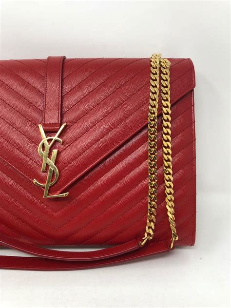 ysl red bag gold chain.